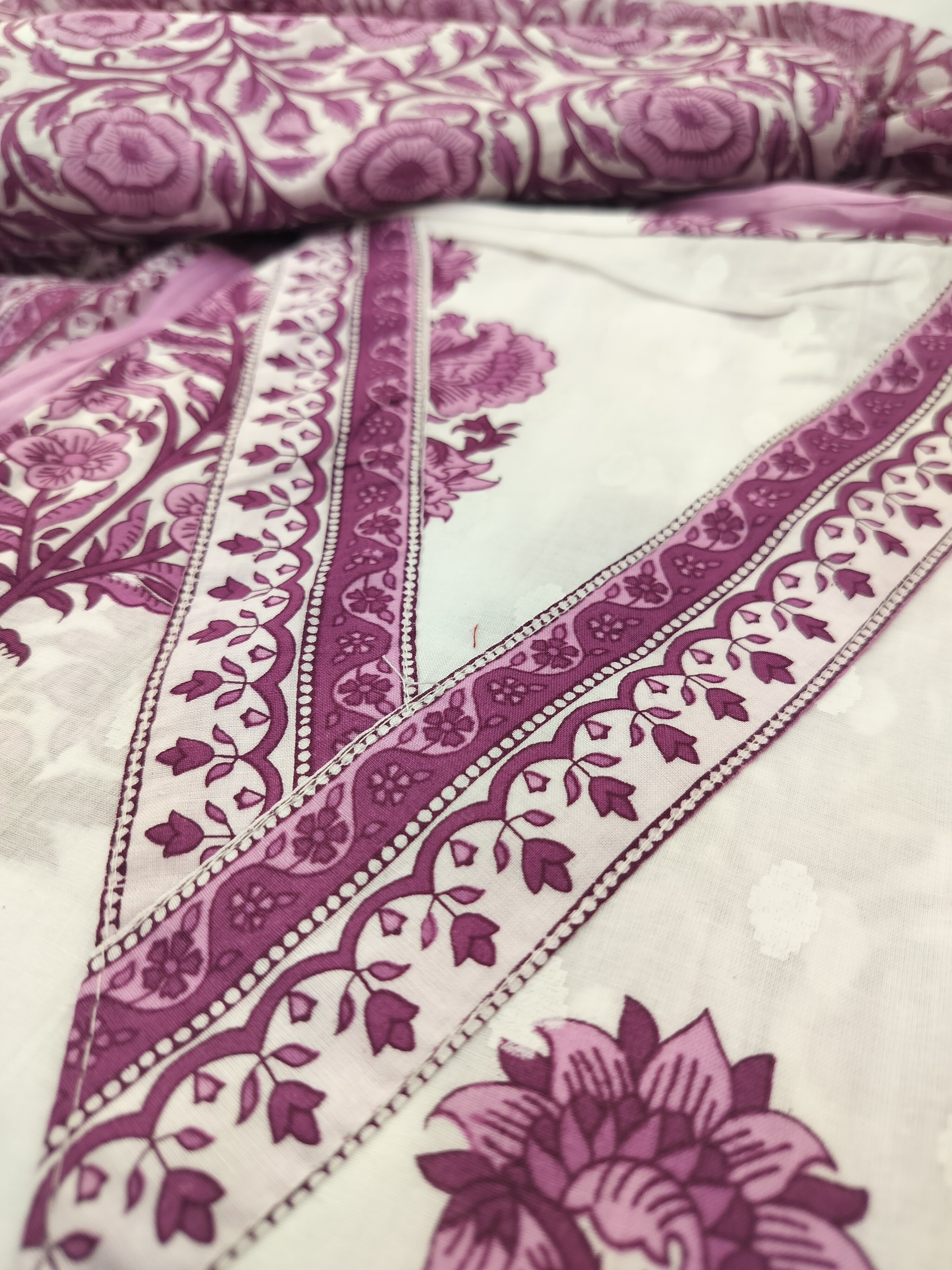 Elegant Pure Cotton Suit with Thread Work & Kota Doria Dupatta