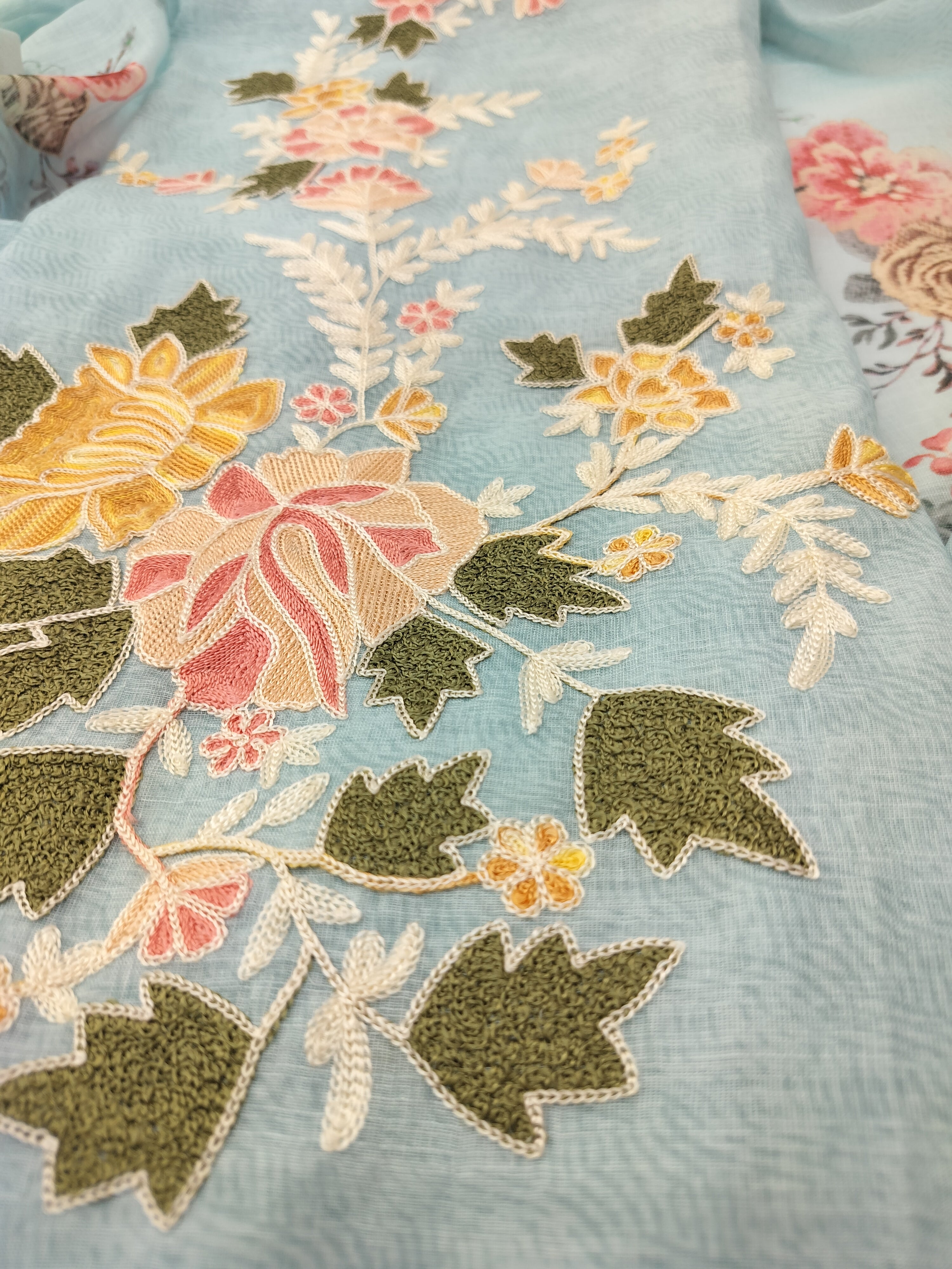 Graceful Pure Kota Silk Suit with Patola Border and Mehroon Cambric Bottom